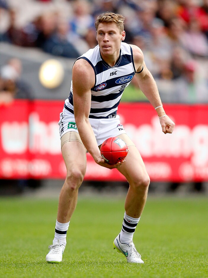 AFL 2015 Rd 05 - Richmond v Geelong Mark Blicavs of the Cats in action during the 2015 AFL Round 05 match between the Richmond Tigers and the Geelong Cats at the MCG, Melbourne on May 02, 2015. (Photo: Justine Walker/AFL Media)
